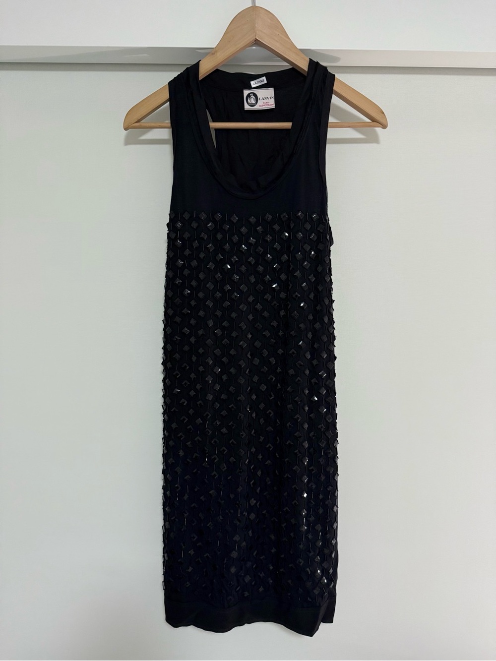 Lanvin Black Sleeveless Embellished Dress